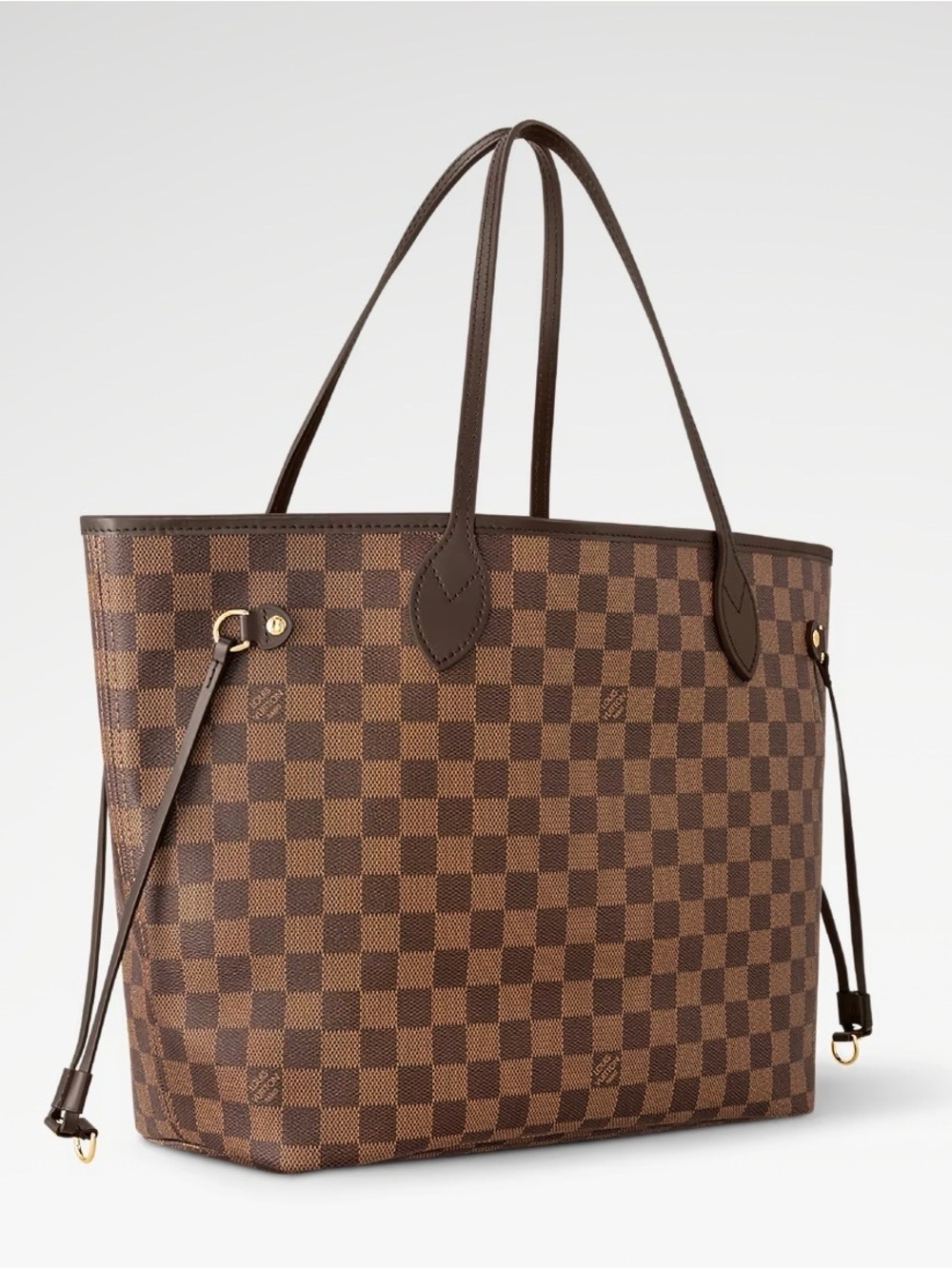Set of Louis Vuitton Damier Ebene Neverfull Tote and Matching Wallet